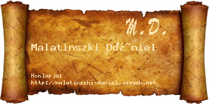 Malatinszki Dániel névjegykártya